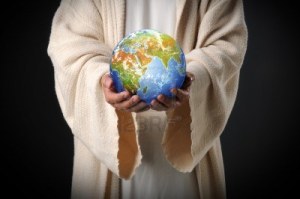 jesus holding the world